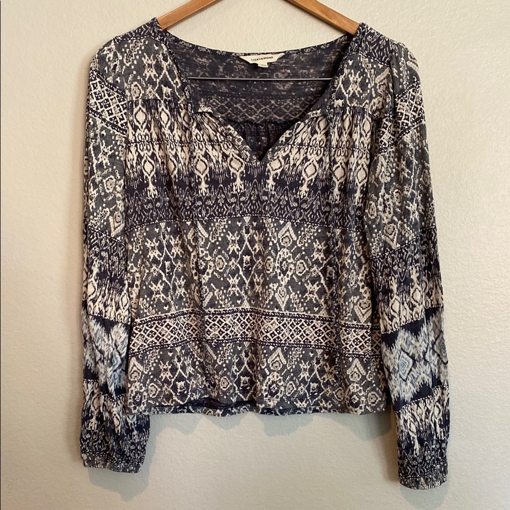 Lucky Brand Long Sleeve Peasant Top. Size S